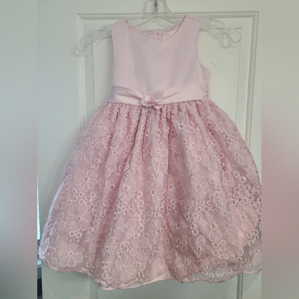Cinderella Pink Floral Lace Kids Dress